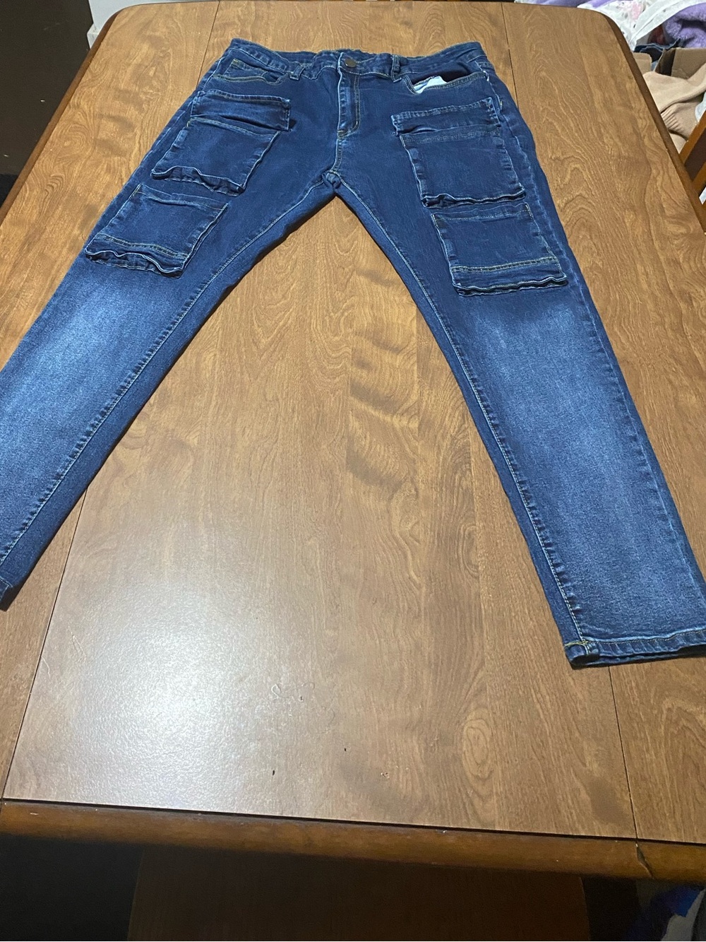 Men's Blue Cargo Pocket Jeans